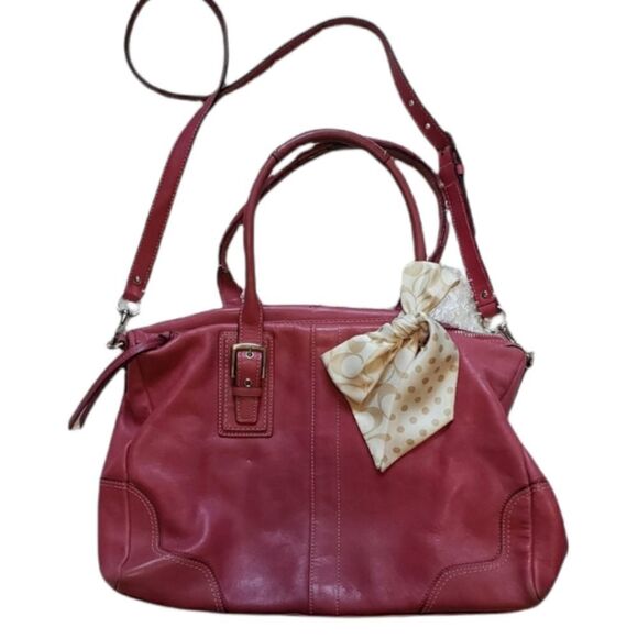 Coach Pink Satchel With Tan Coach Twillie - Picture 1 of 8